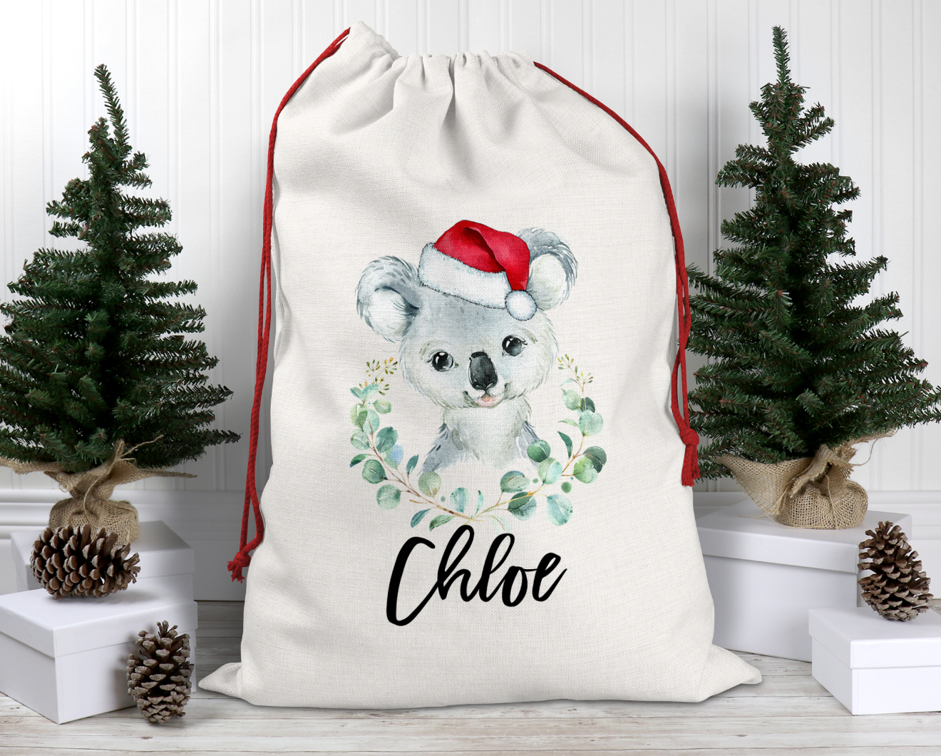 Large Personalised Christmas Santa Sack - Aussie Animals Koala