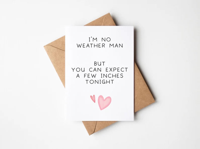 Funny Valentines Day Card, Weather Man