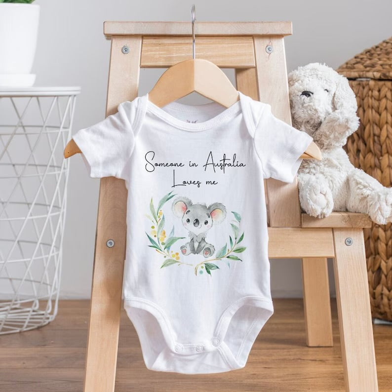 Someone in Australia loves me, koala bodysuit, Australiana Gift