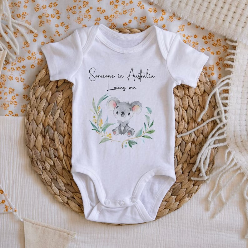 Someone in Australia loves me, koala bodysuit, Australiana Gift
