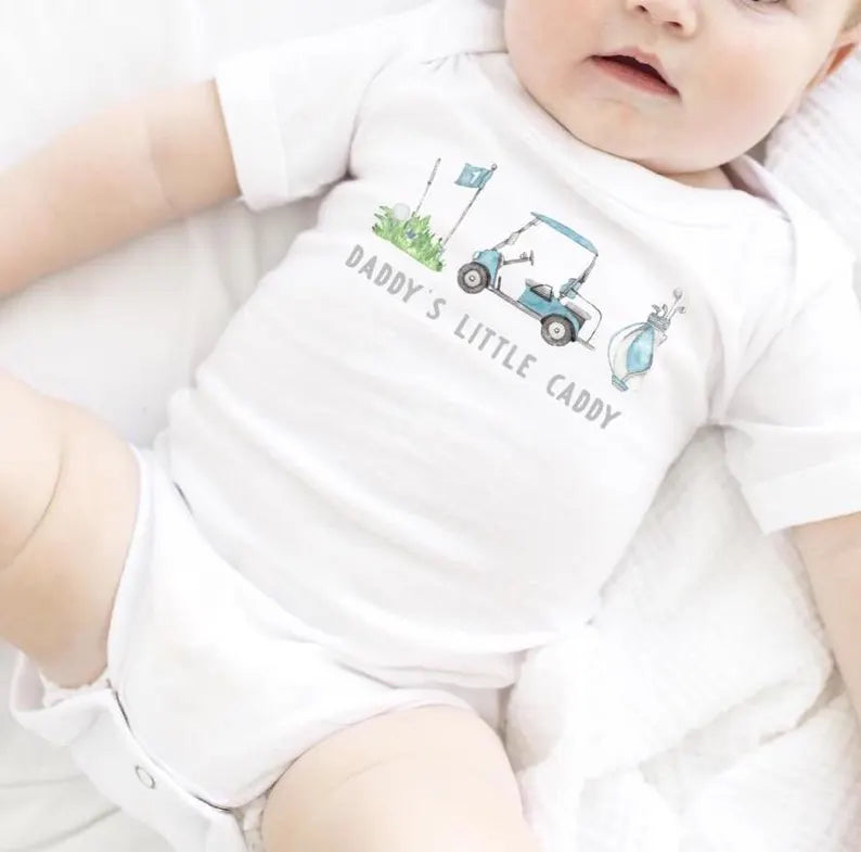 Baby Announcement Bodysuit, Daddy's Little Caddy, Fathers Day Gift