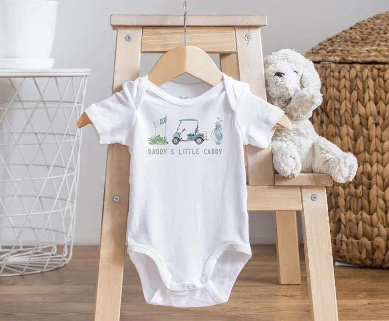 Baby Announcement Bodysuit, Daddy's Little Caddy, Fathers Day Gift