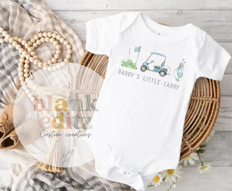 Baby Announcement Bodysuit, Daddy's Little Caddy, Fathers Day Gift