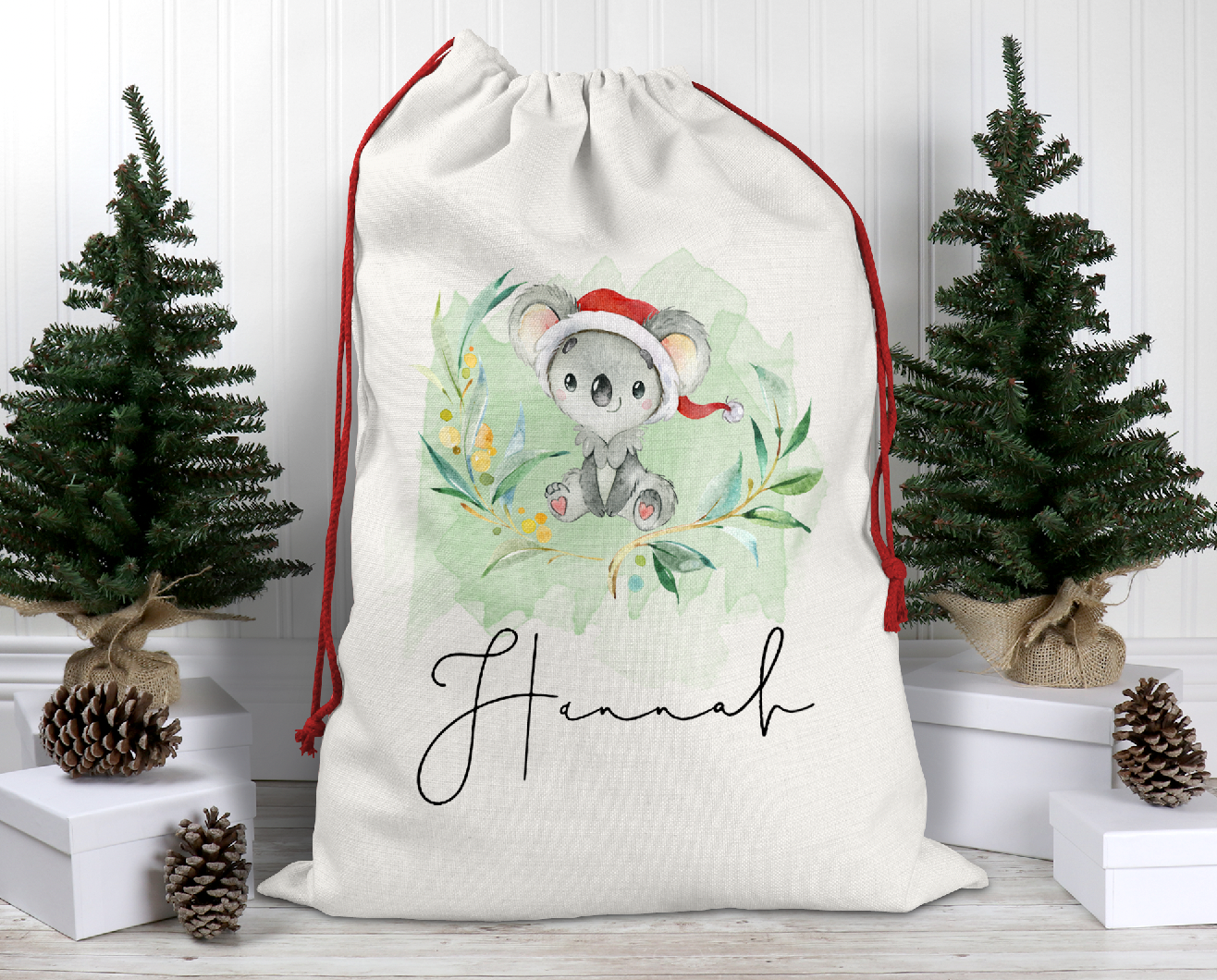 Large Personalised Christmas Santa Sack - Aussie Animals Koala