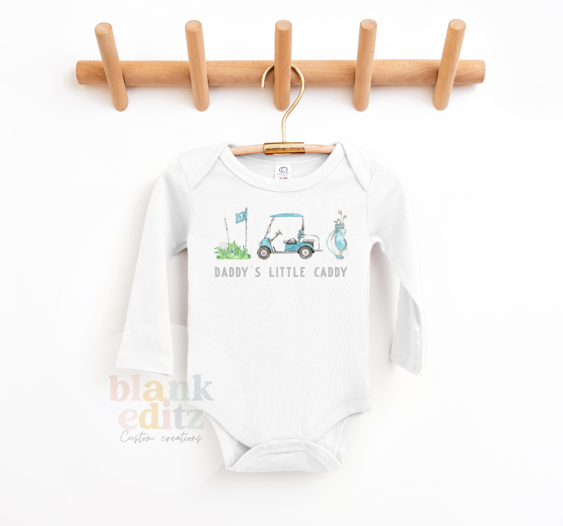 Baby Announcement Bodysuit, Daddy's Little Caddy, Fathers Day Gift
